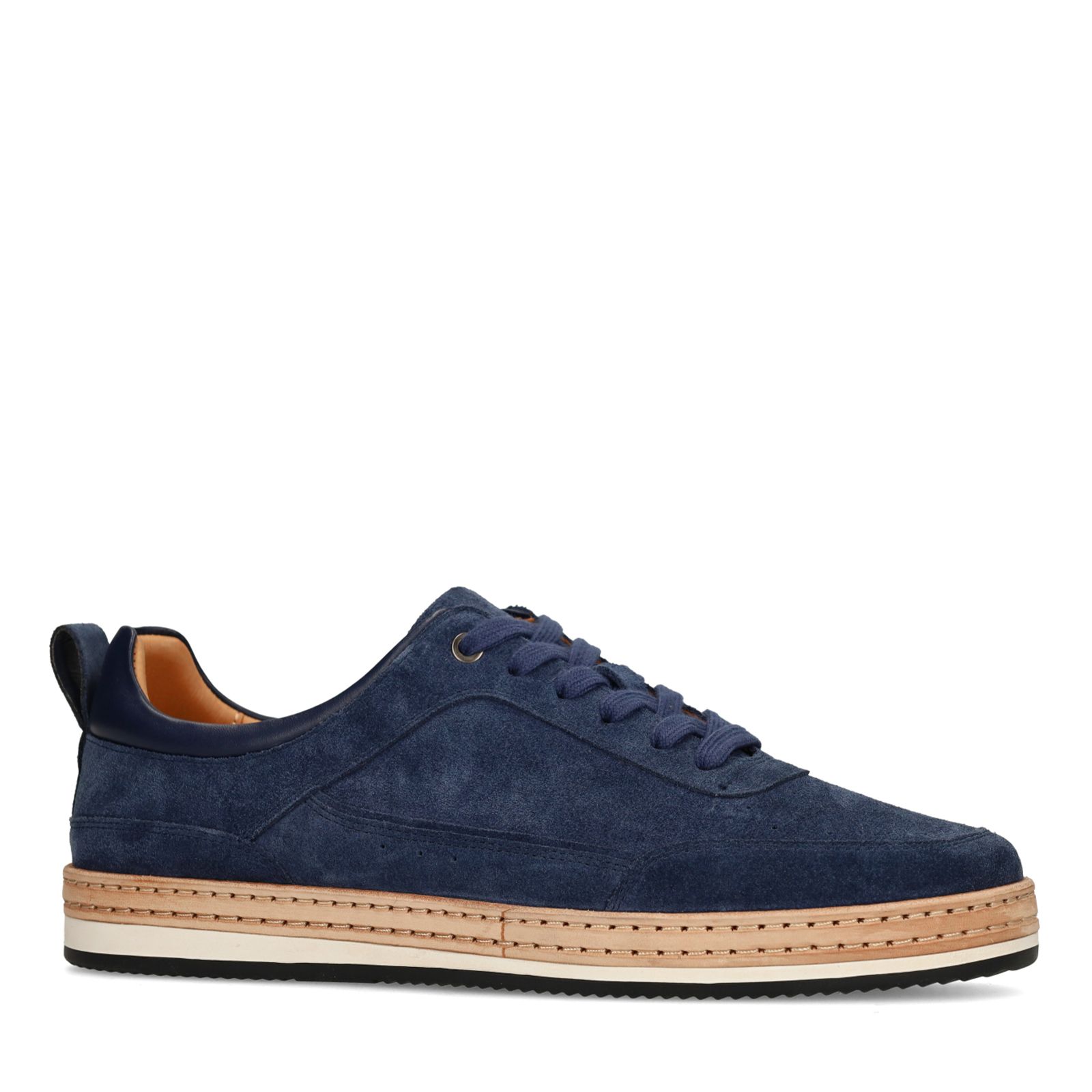 Donkerblauwe suède sneakers