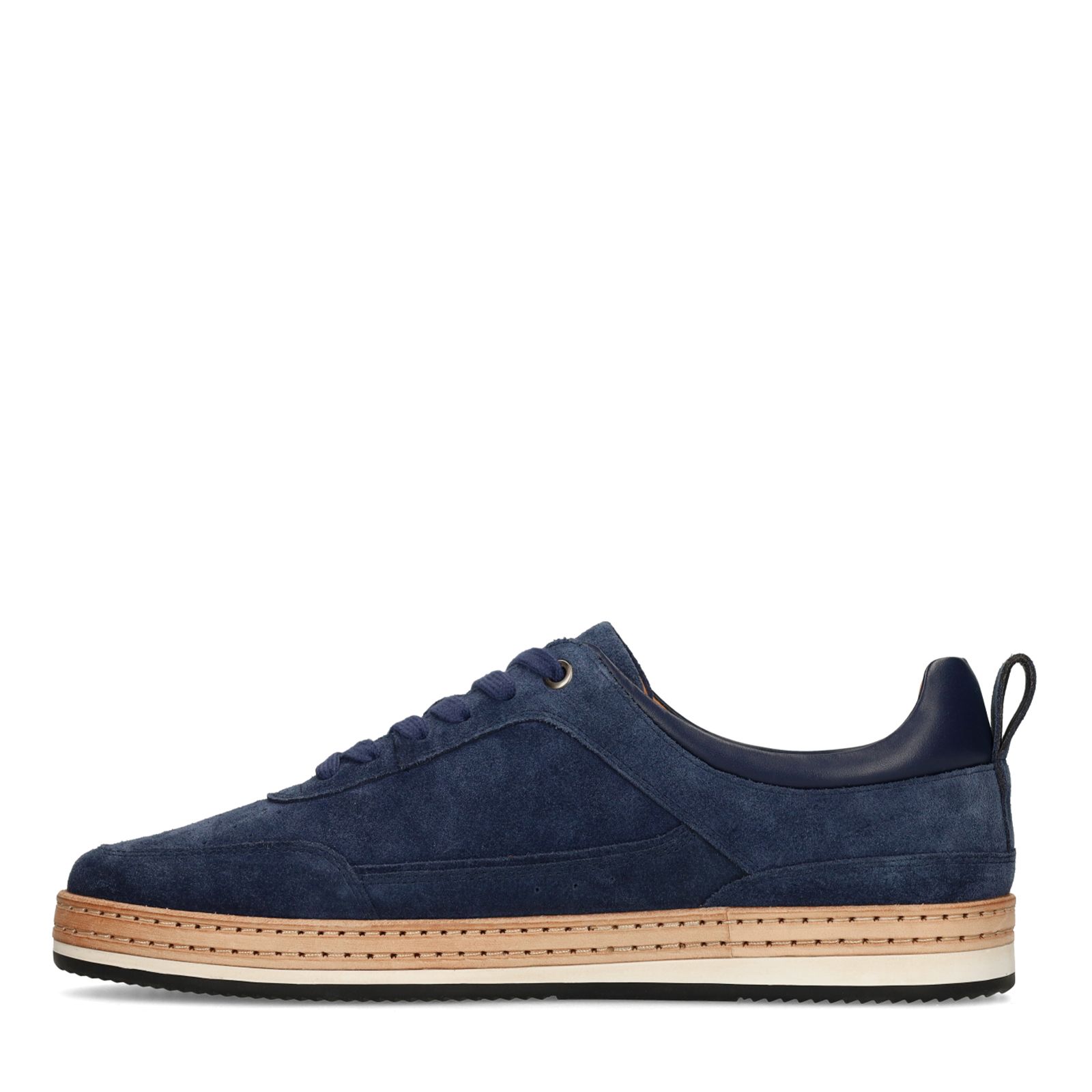 Donkerblauwe suède sneakers
