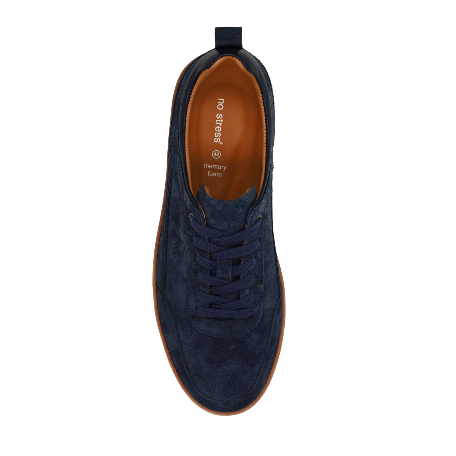 Donkerblauwe suède sneakers