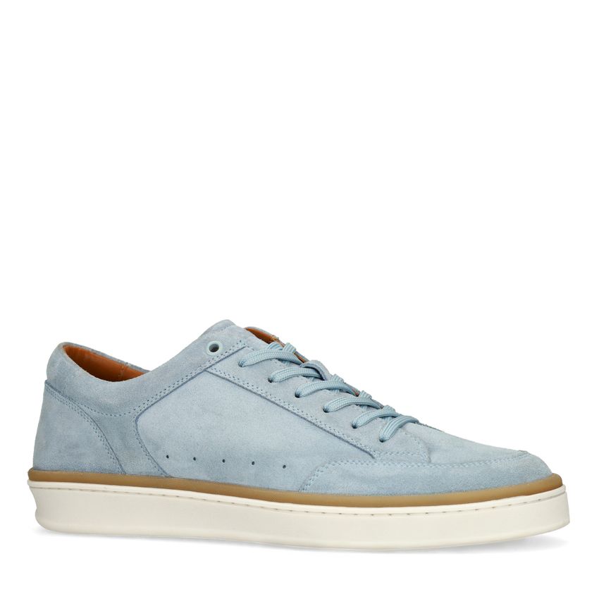Blaue Veloursleder-Sneaker