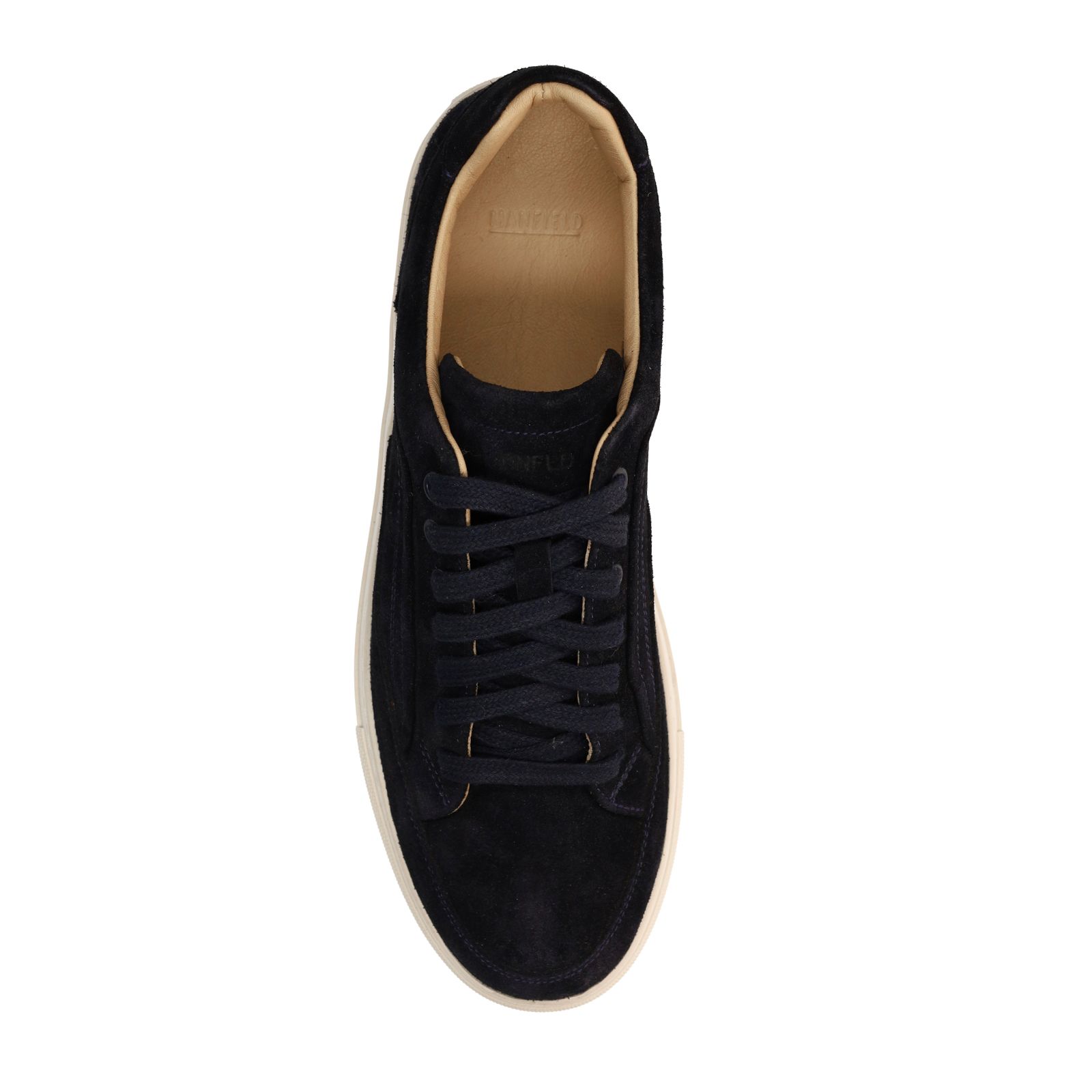 Donkerblauwe suède sneakers