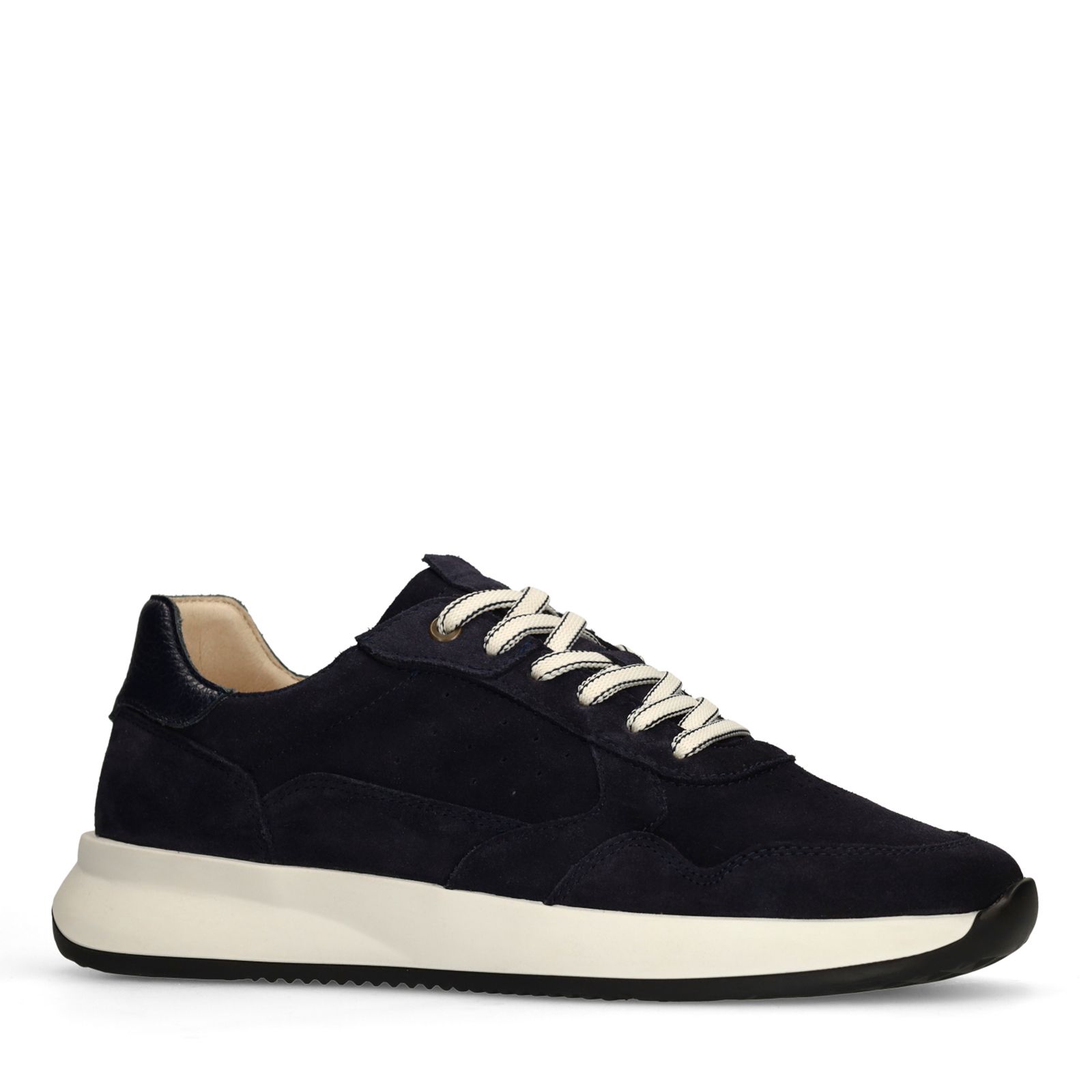 Donkerblauwe suède sneakers