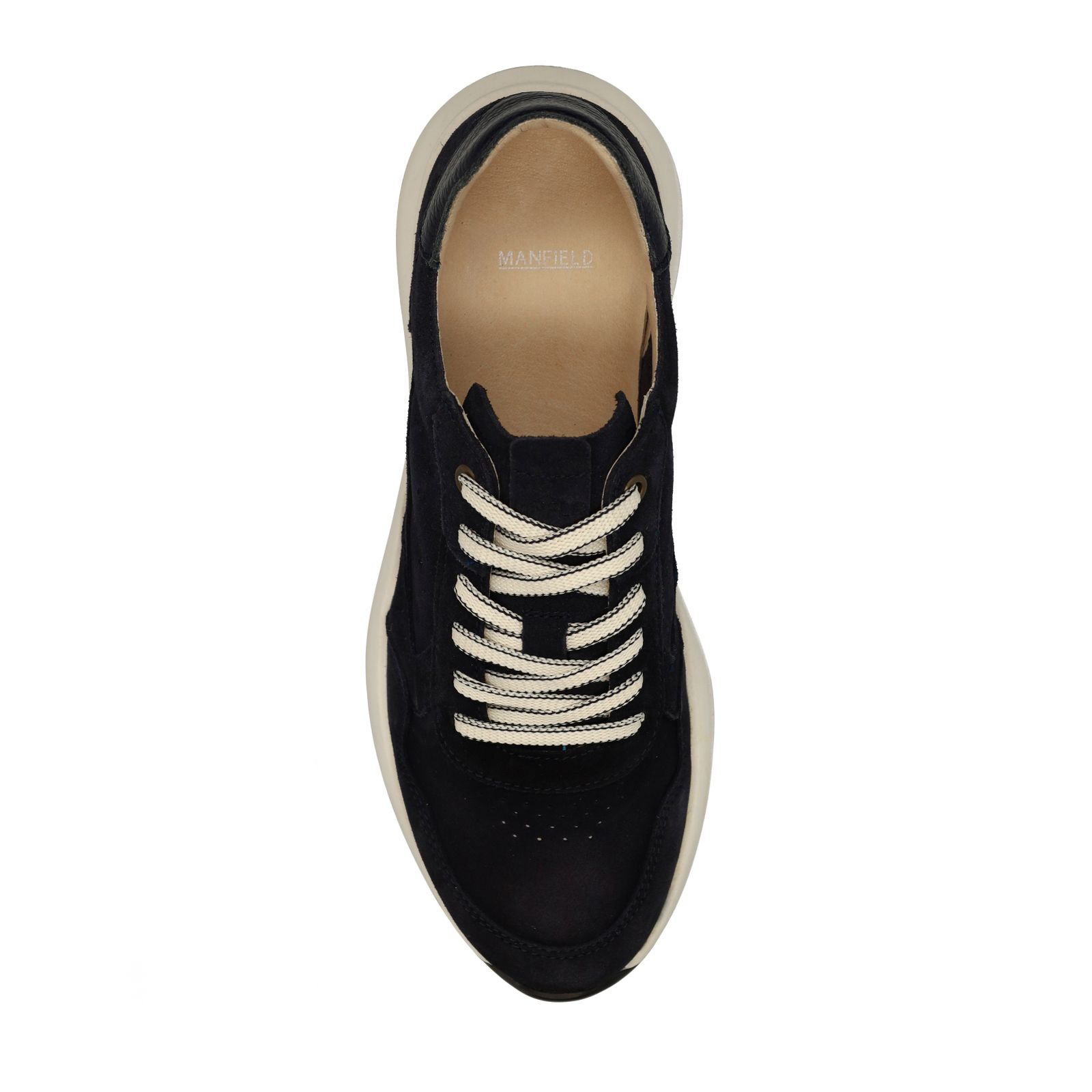 Donkerblauwe suède sneakers
