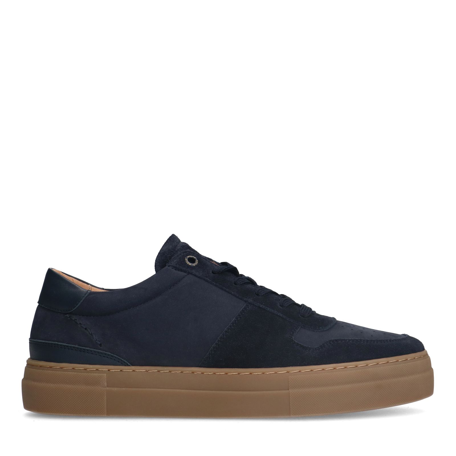Blaue Veloursleder-Sneaker