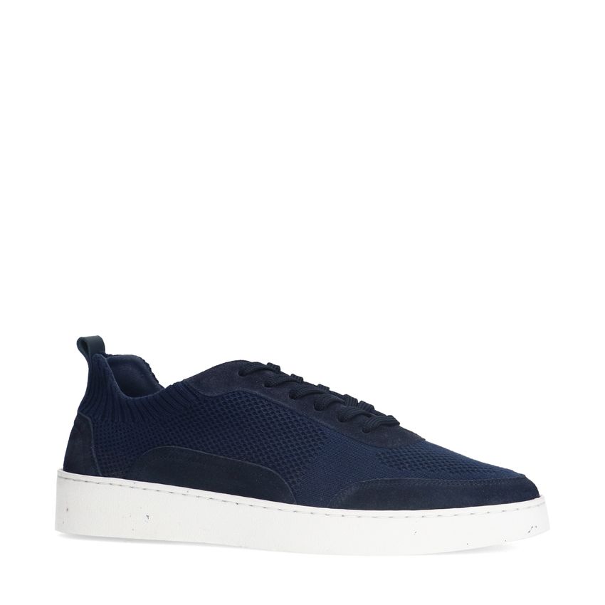 Donkerblauwe knit fabric sneakers