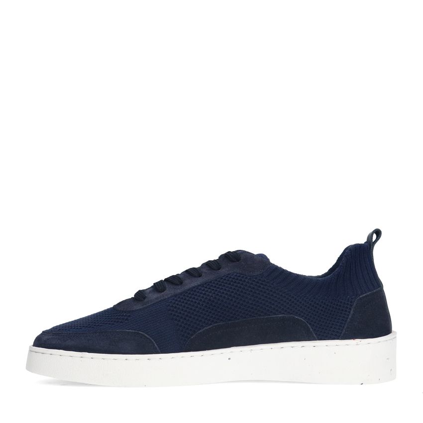 Donkerblauwe knit fabric sneakers