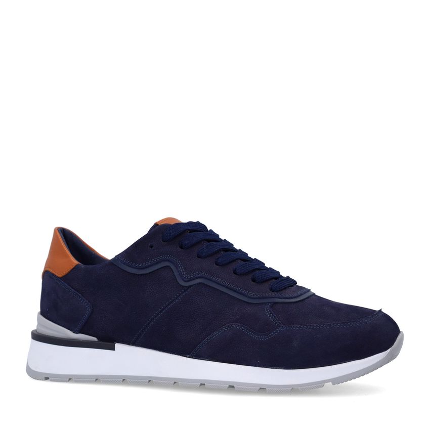 Donkerblauwe nubuck sneakers