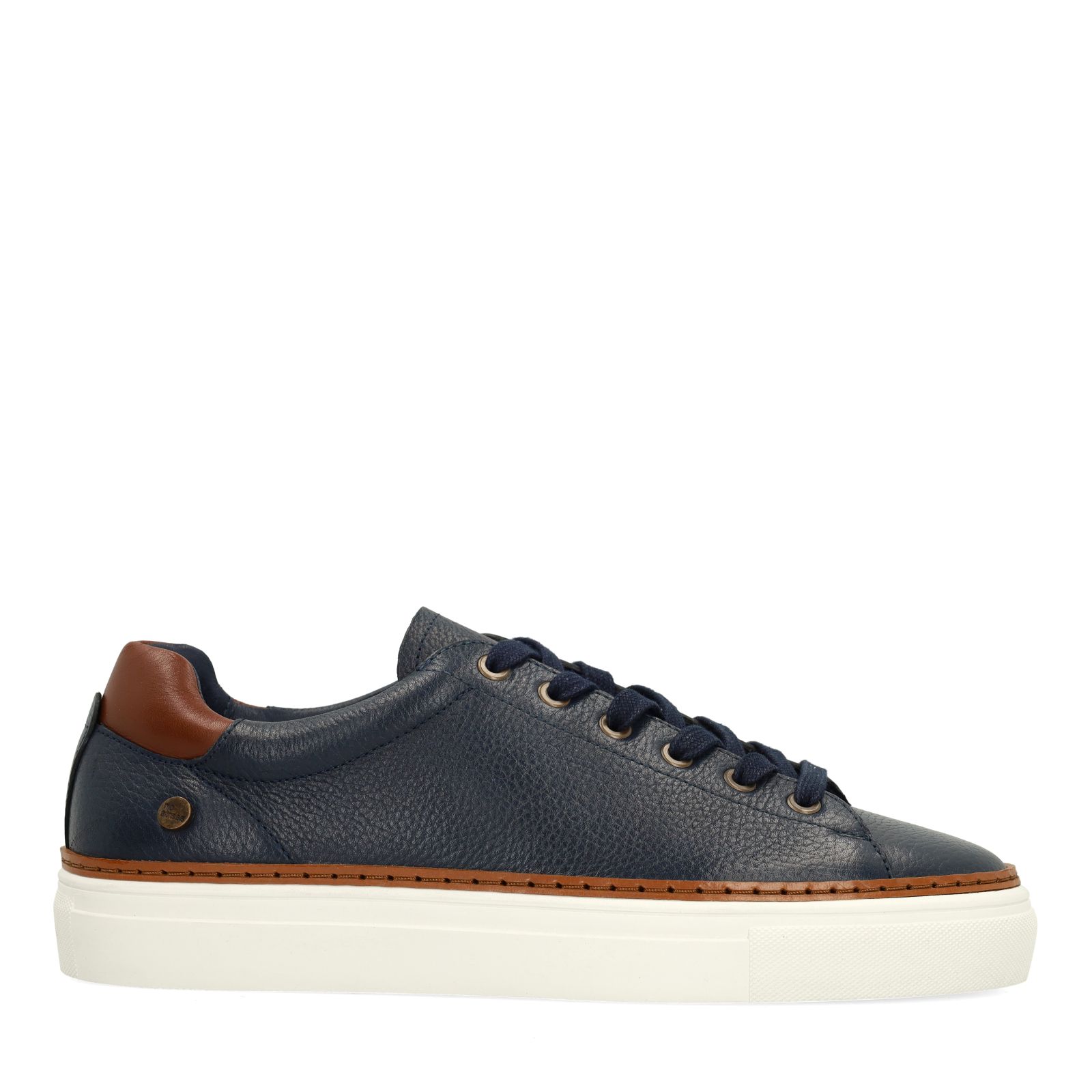 Donkerblauwe leren sneakers