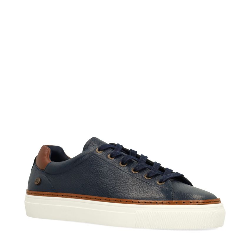Donkerblauwe leren sneakers