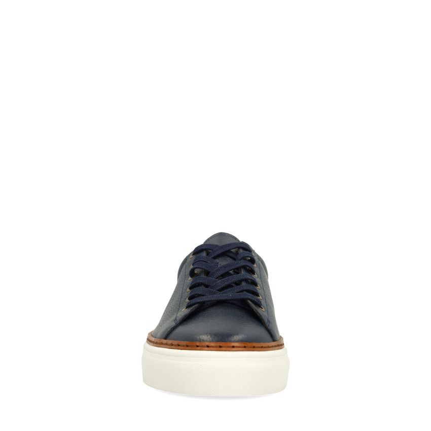 Donkerblauwe leren sneakers