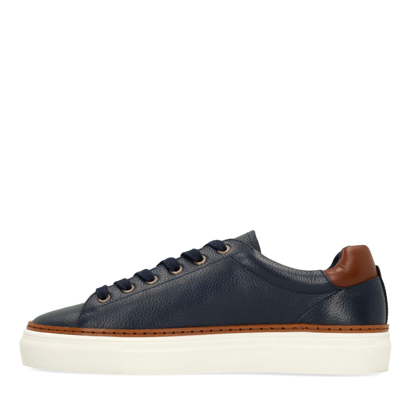 Donkerblauwe leren sneakers