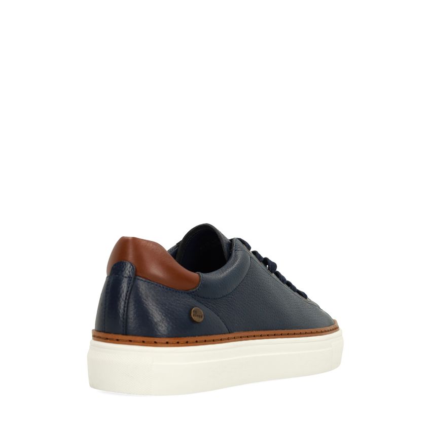 Donkerblauwe leren sneakers