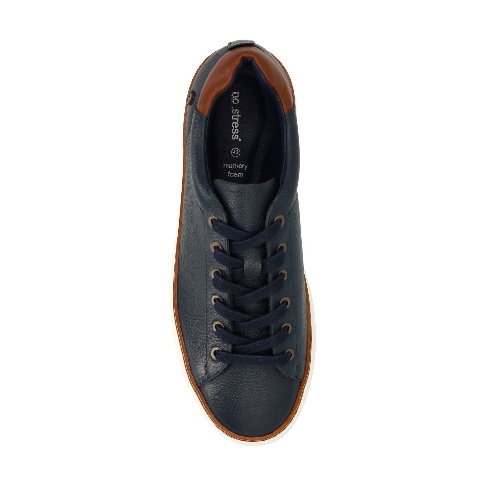 Donkerblauwe leren sneakers