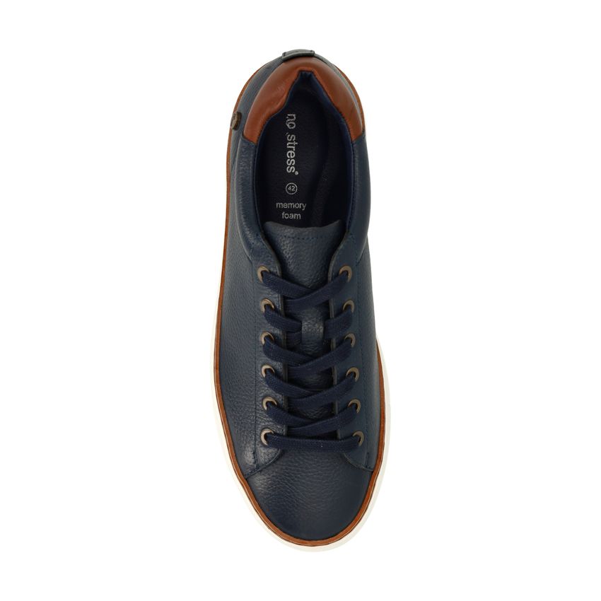 Donkerblauwe leren sneakers