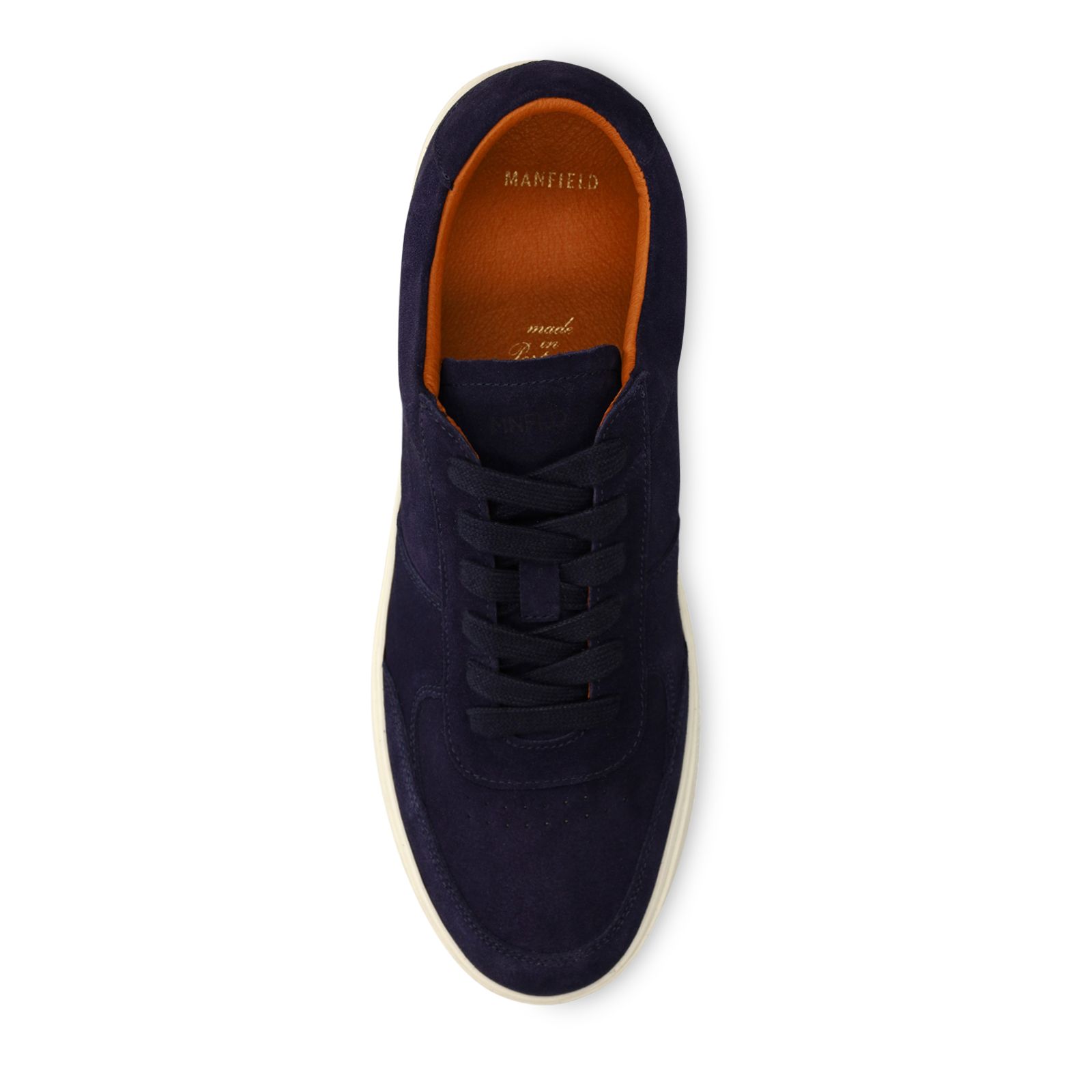 Blaue Veloursleder-Sneaker