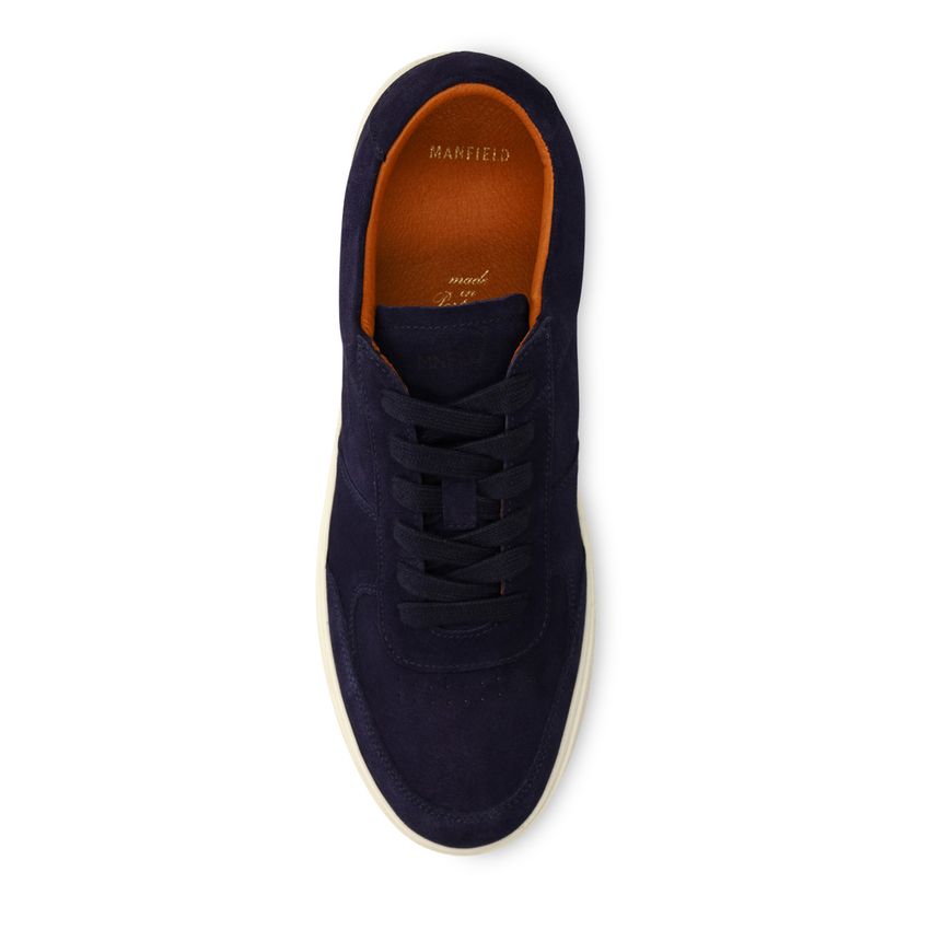 Blauwe suède sneakers