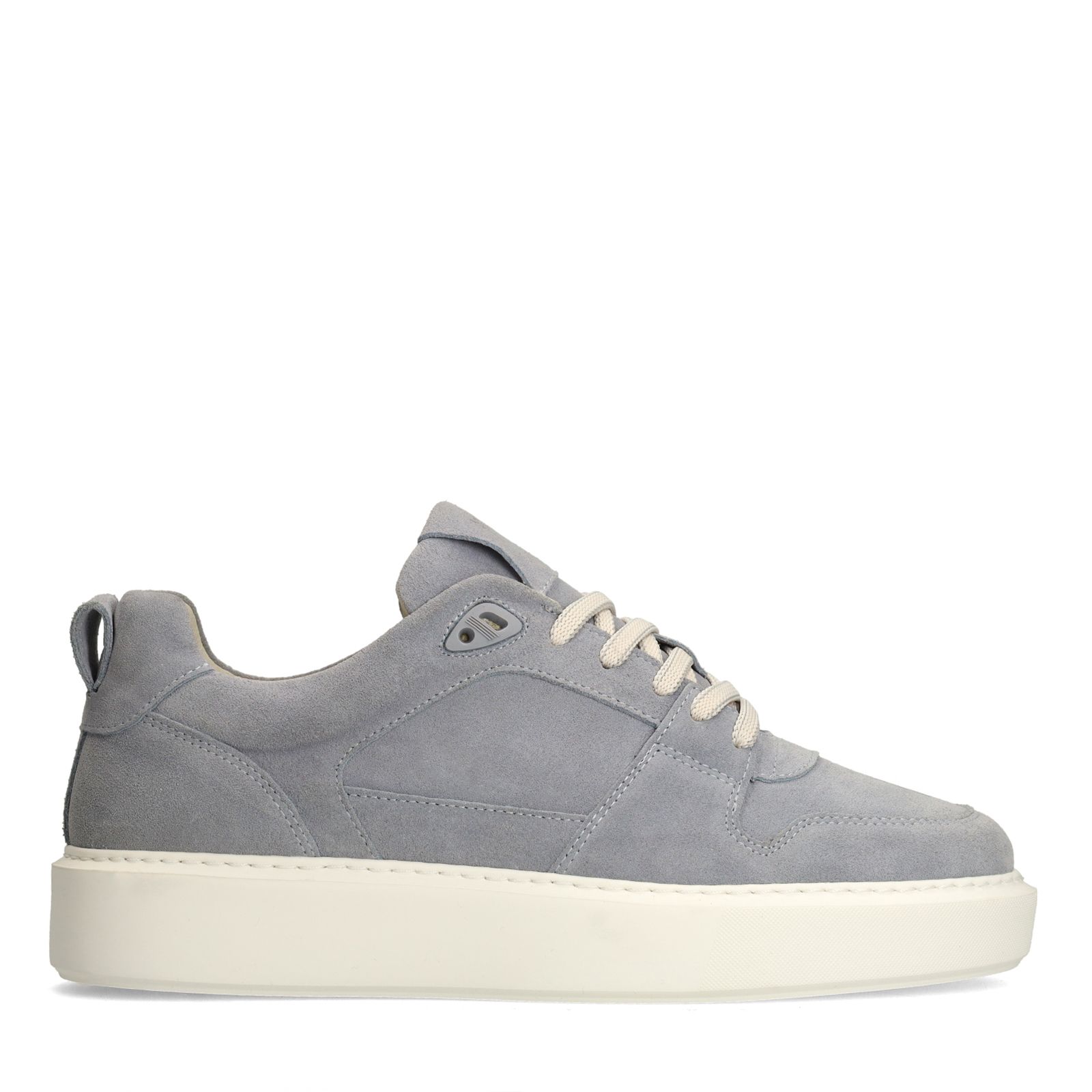 Hellblaue Veloursleder-Sneaker