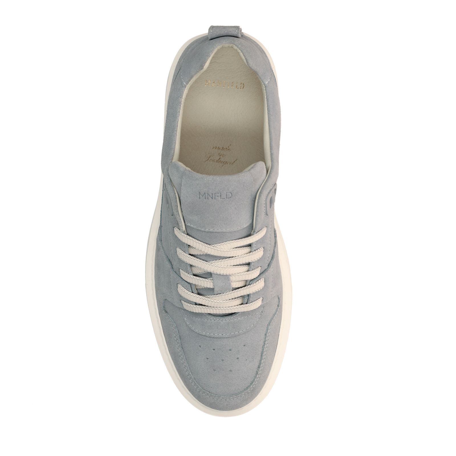 Lichtblauwe suède sneakers