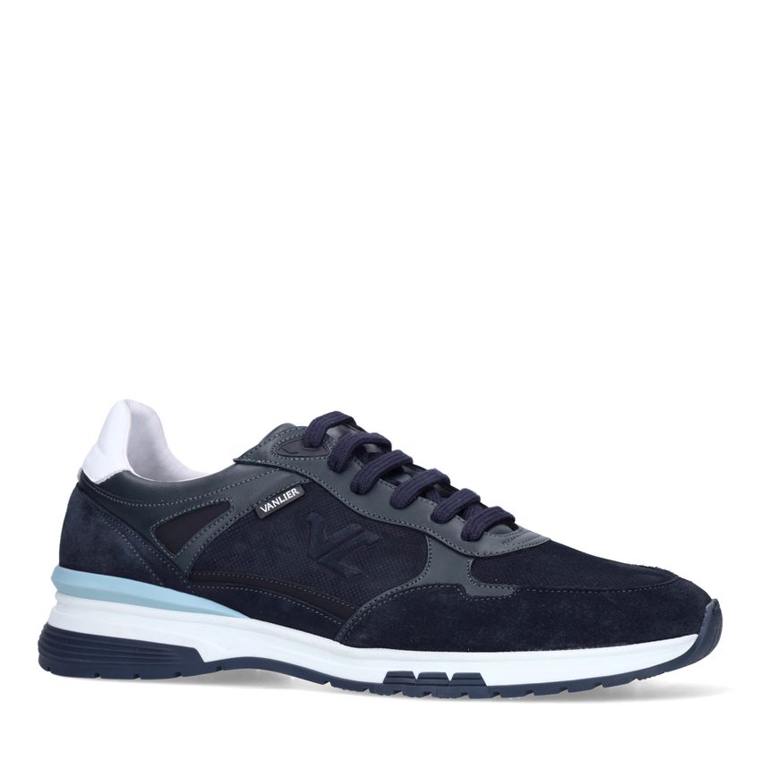 Donkerblauwe suède sneakers