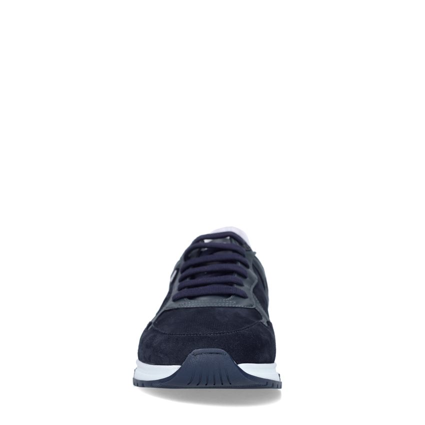 Dunkelblaue Veloursleder-Sneaker