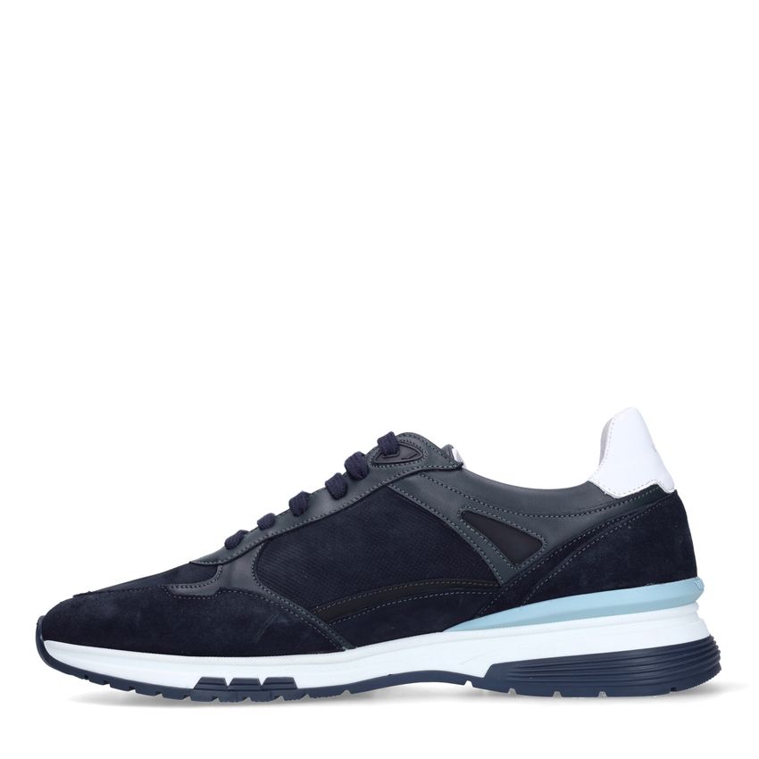 Dunkelblaue Veloursleder-Sneaker