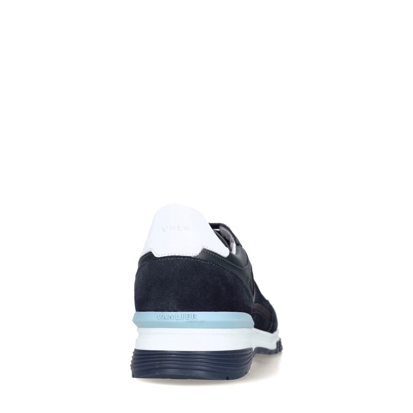 Dunkelblaue Veloursleder-Sneaker