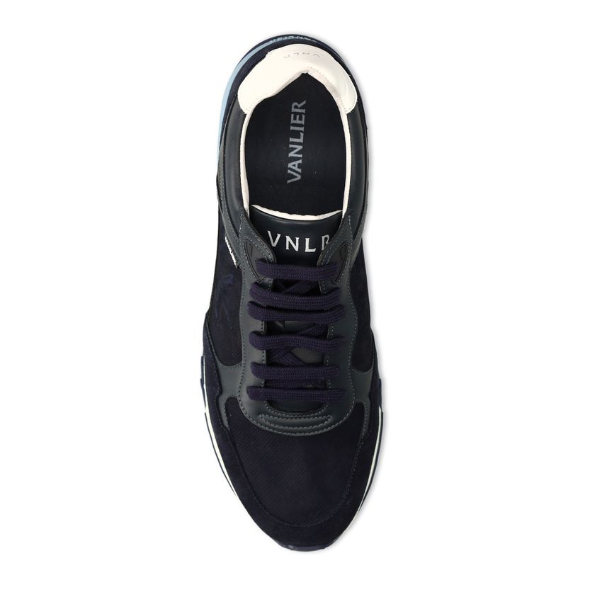 Donkerblauwe suède sneakers