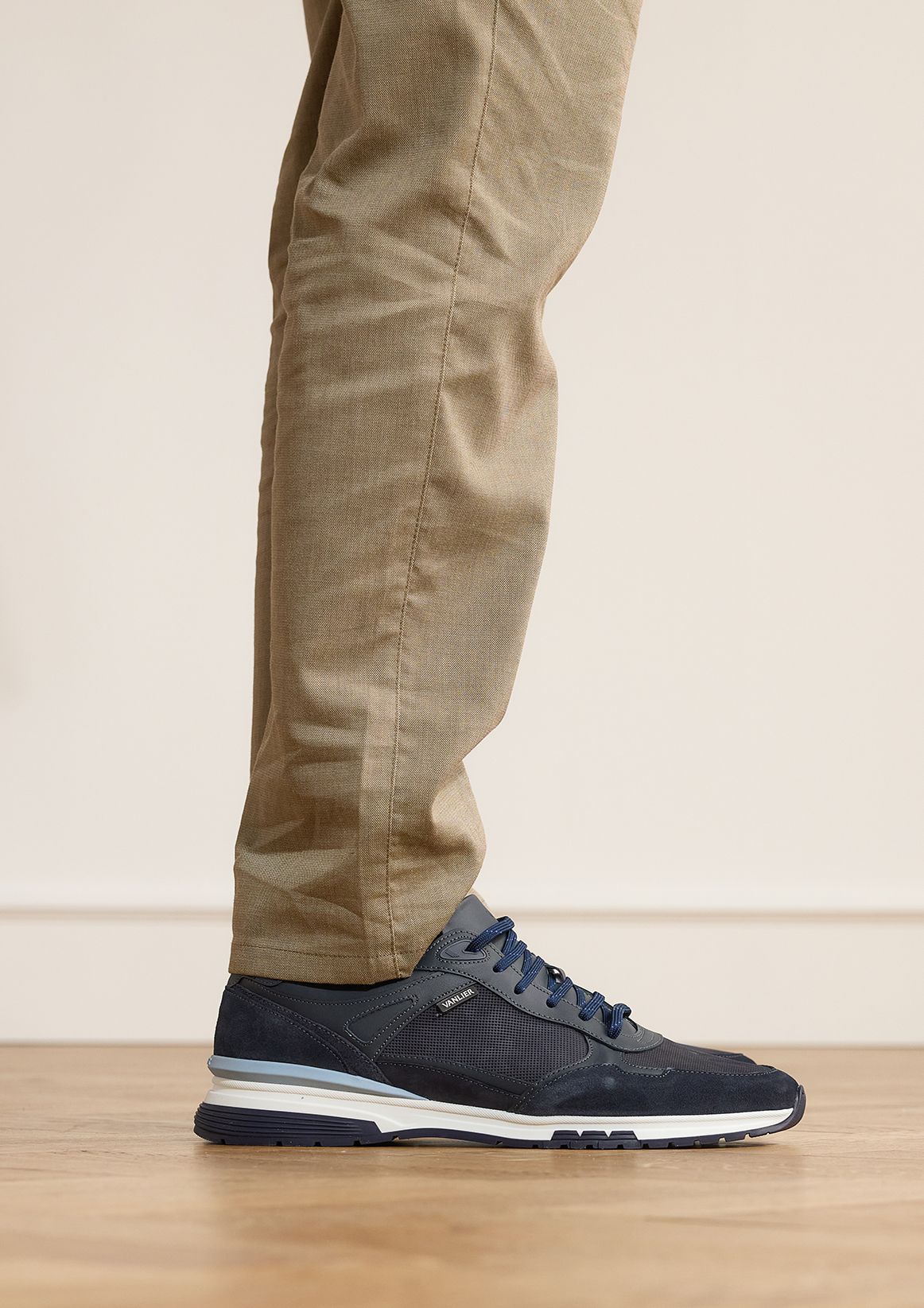 Donkerblauwe Veneto suède sneakers