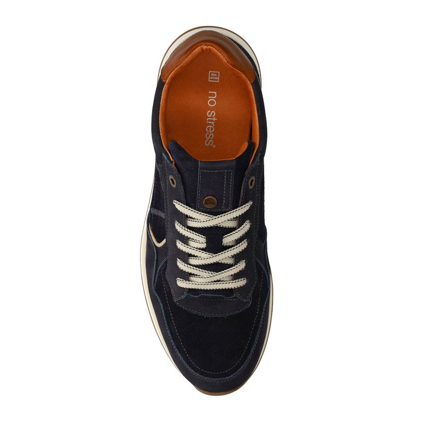 Donkerblauwe nubuck sneakers