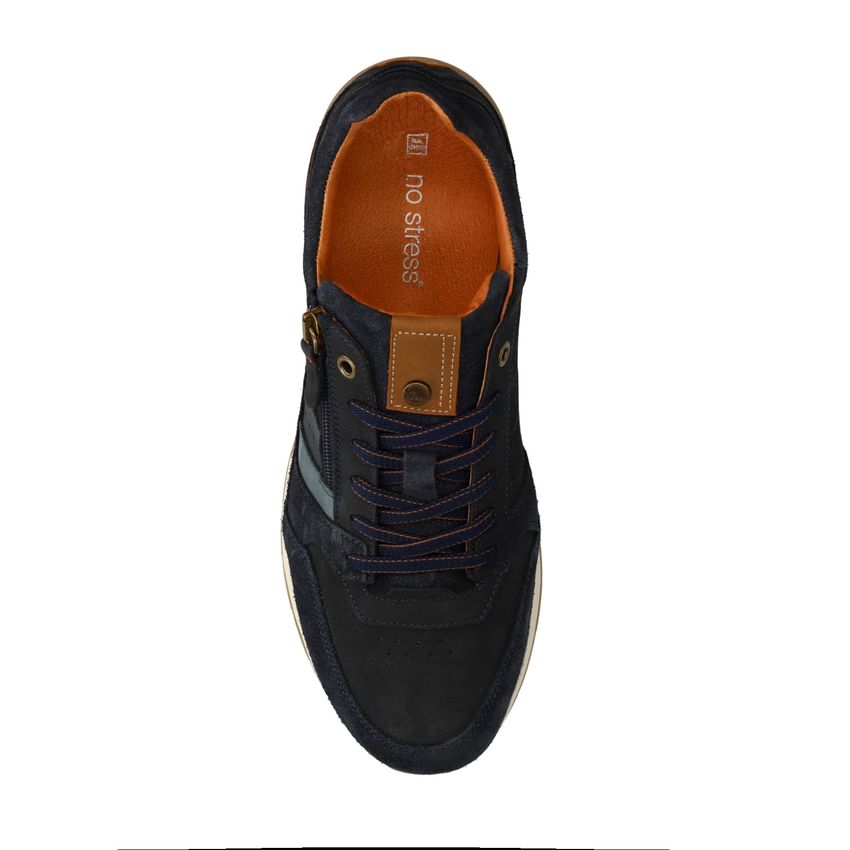 Donkerblauwe nubuck sneakers