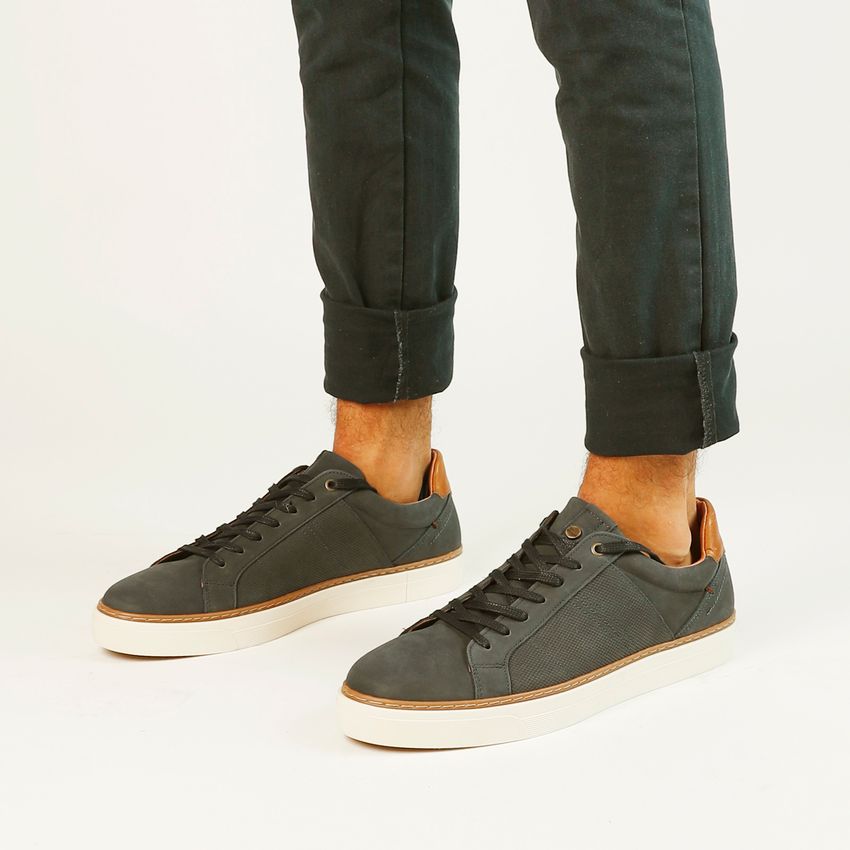 Donkerblauwe nubuck sneakers