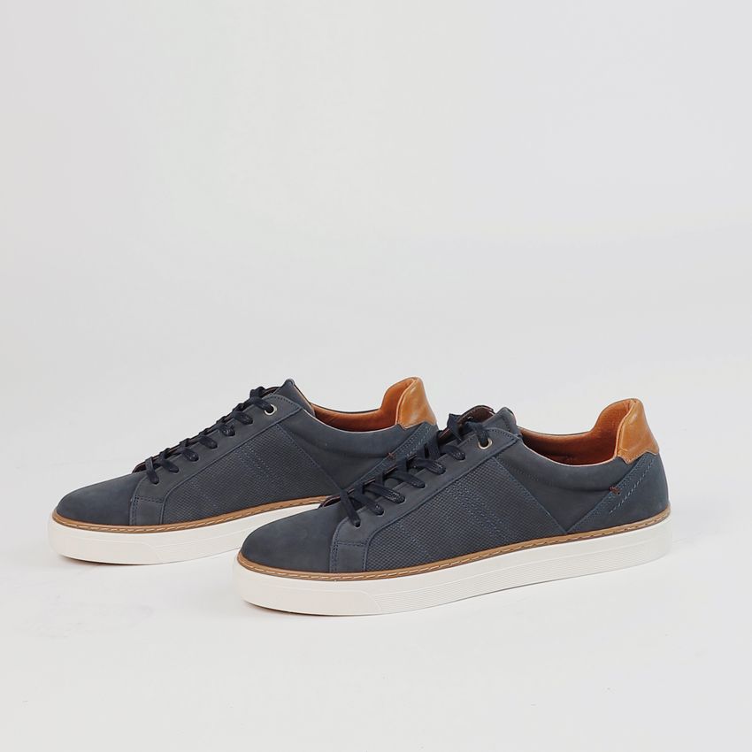 Dunkelblaue Nubuk-Sneaker