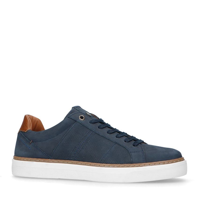 Dunkelblaue Nubuk-Sneaker