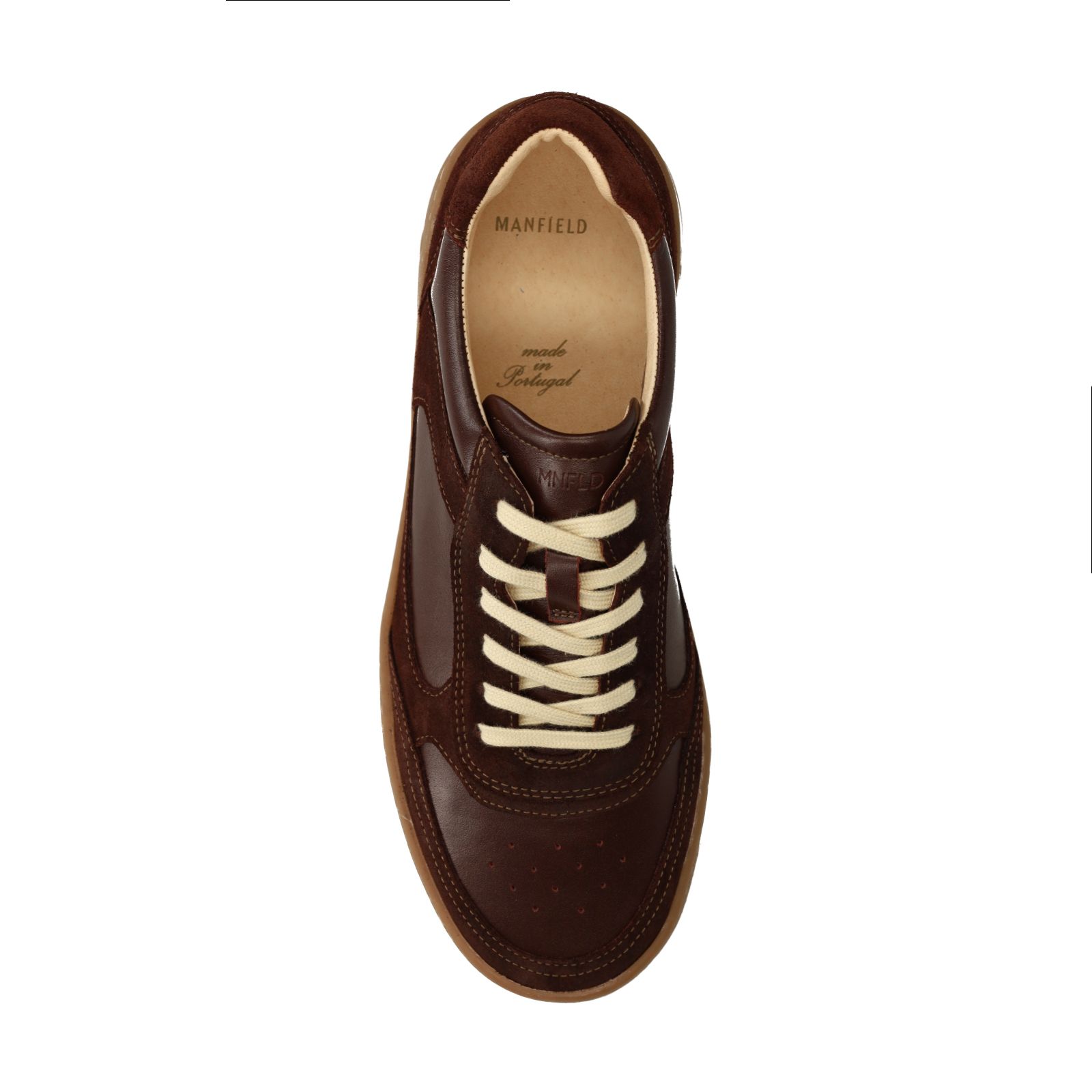 Burgundy leren sneakers met suède details