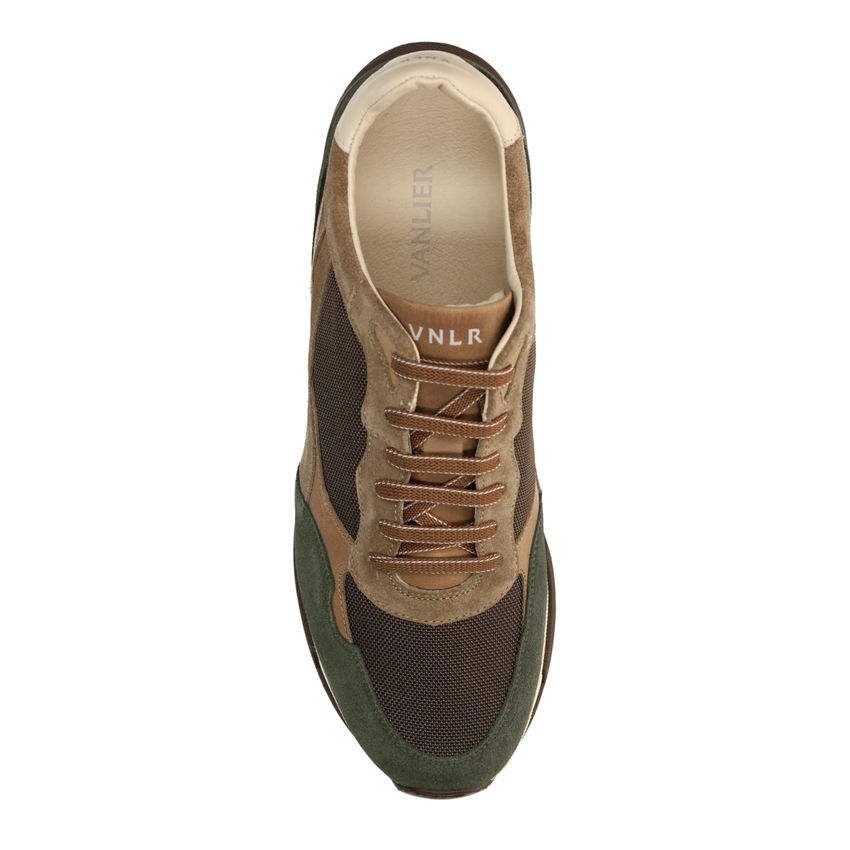 Grüne Veloursleder-Sneaker