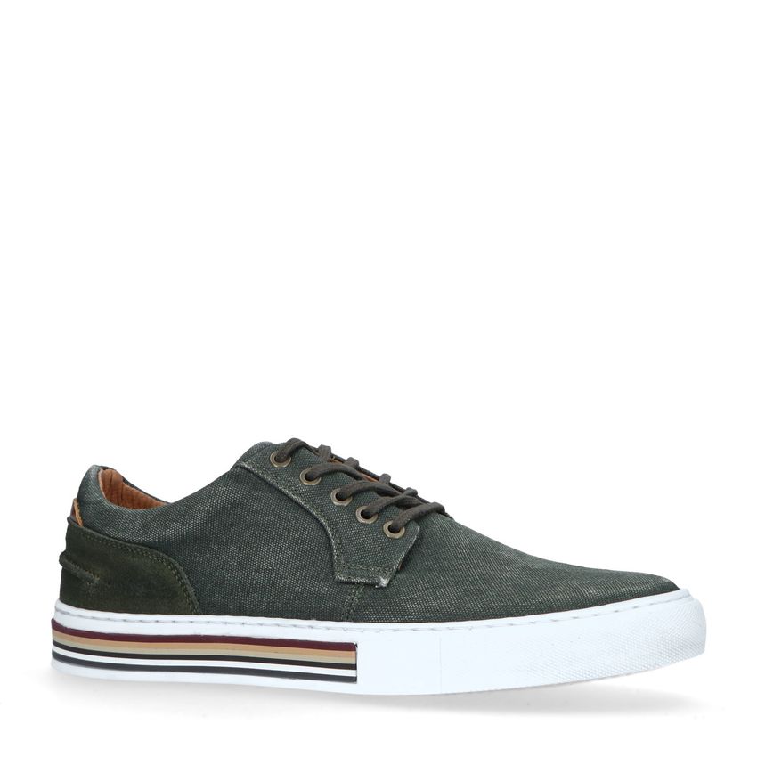 Donkergroene canvas sneakers