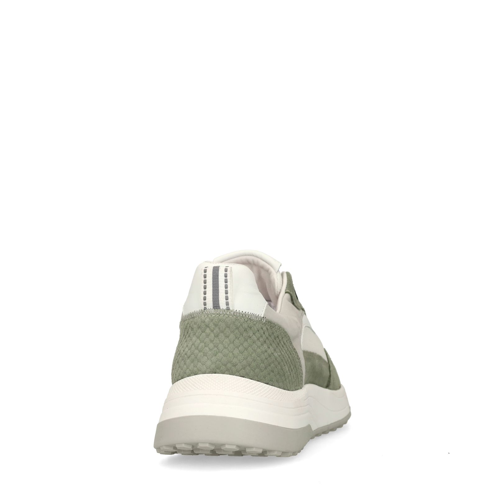 Groene leren sneakers met suède details
