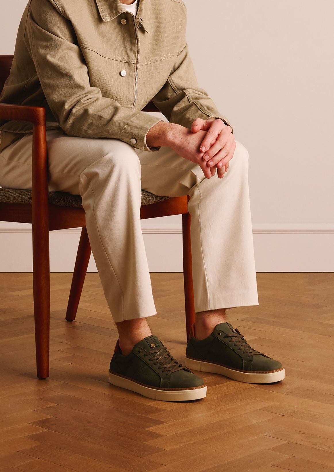 Khaki nubuck sneakers