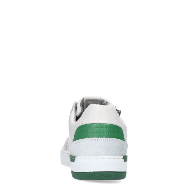 Weiße Nubuk-Sneaker mit Reißverschluss