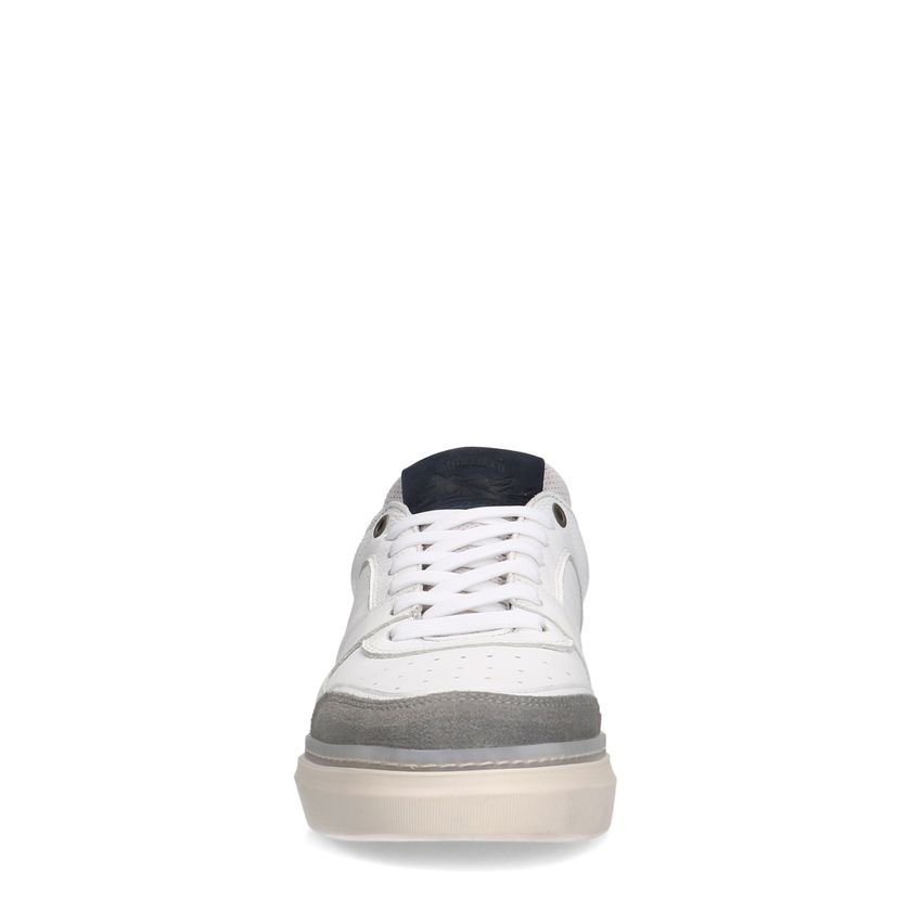 Witte leren sneakers met zwarte details