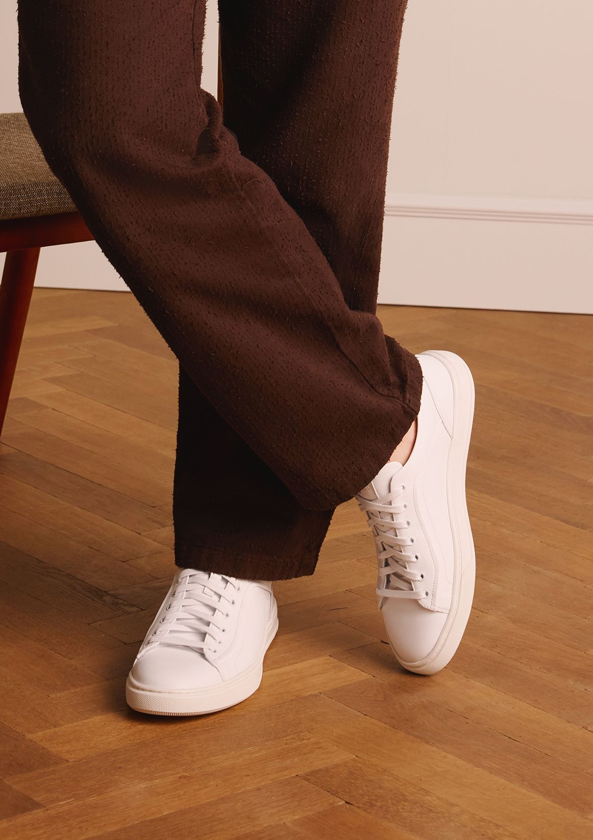 Weiße Ledersneaker
