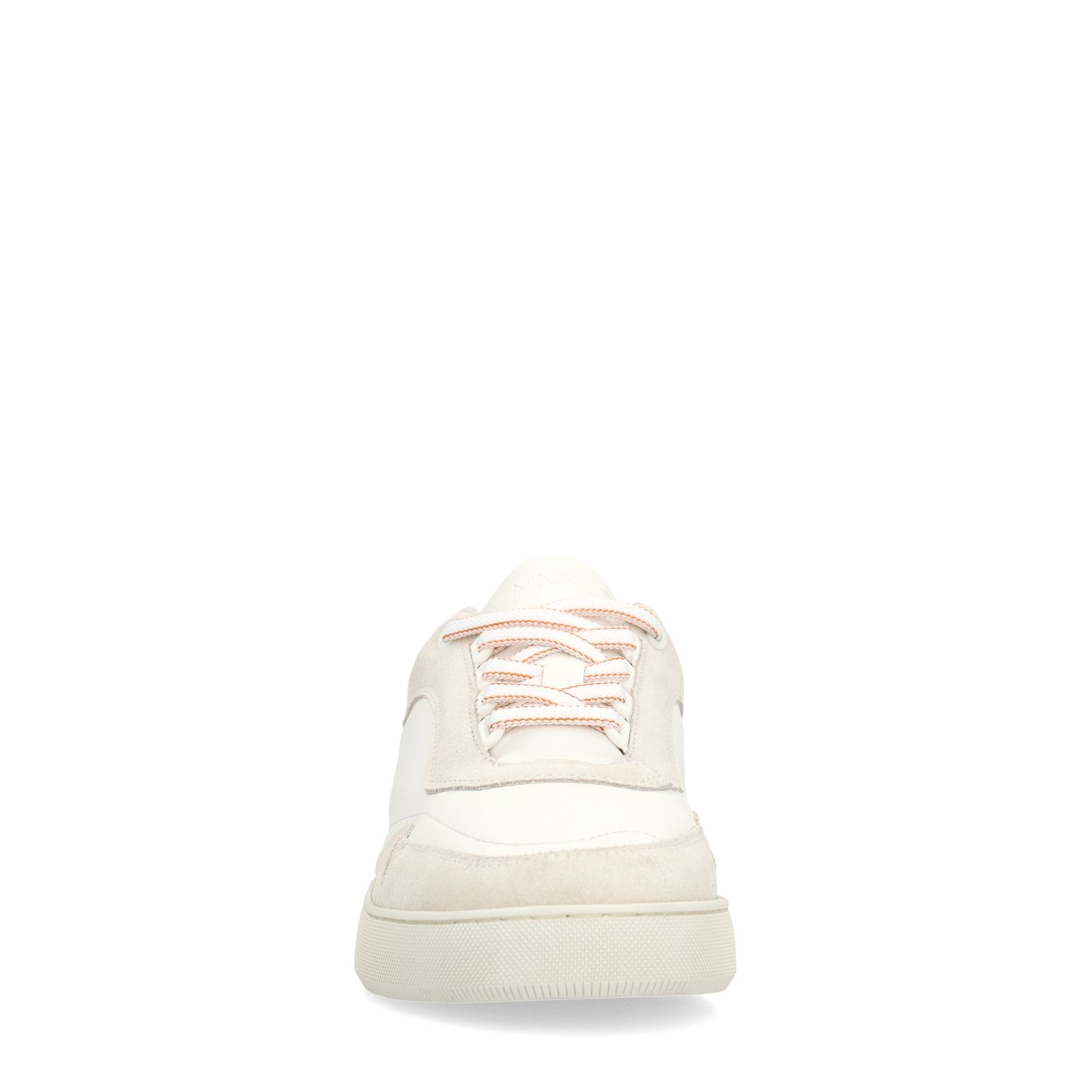 Witte leren sneakers met beige details