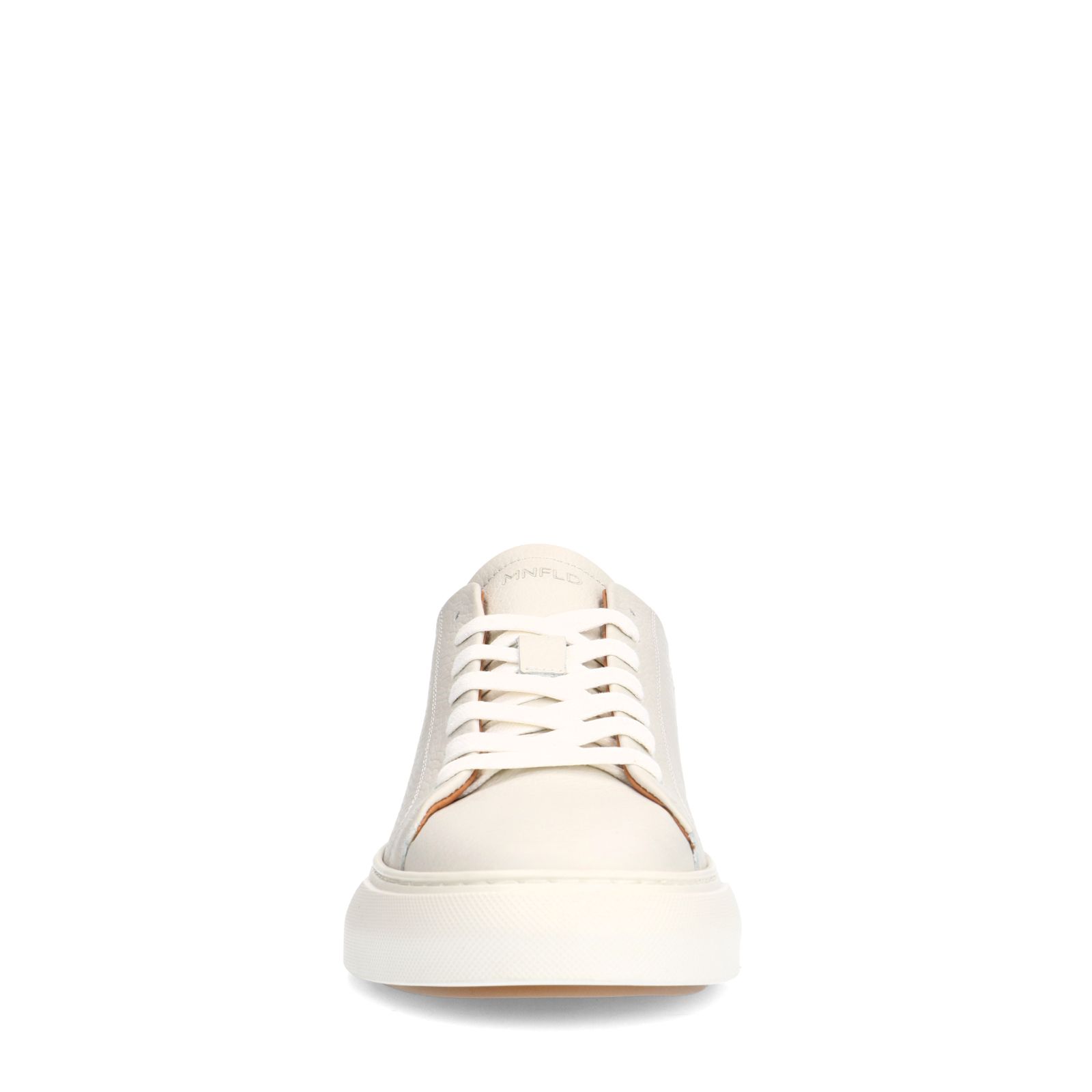 Off white leren sneakers met bruine details