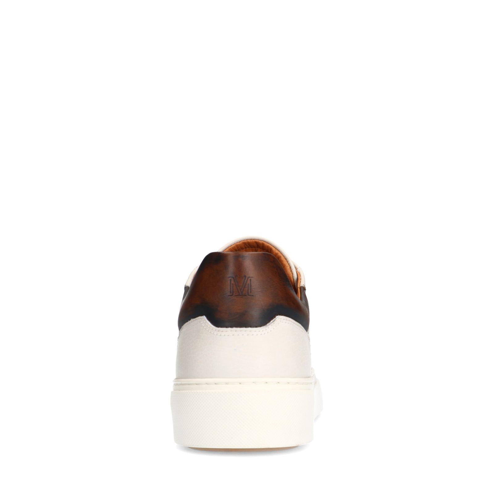 Off white leren sneakers met bruine details