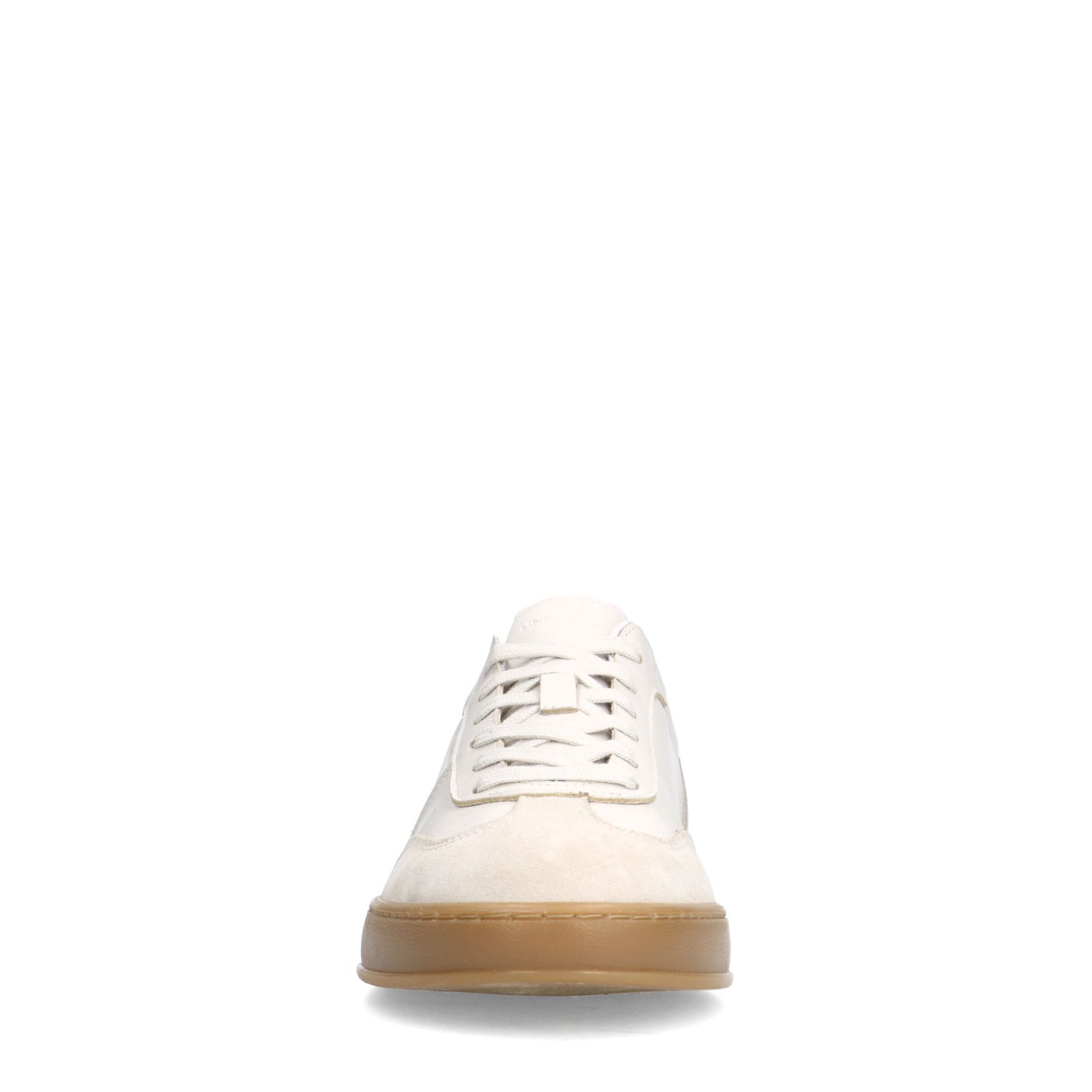 Off white leren sneakers met suède details