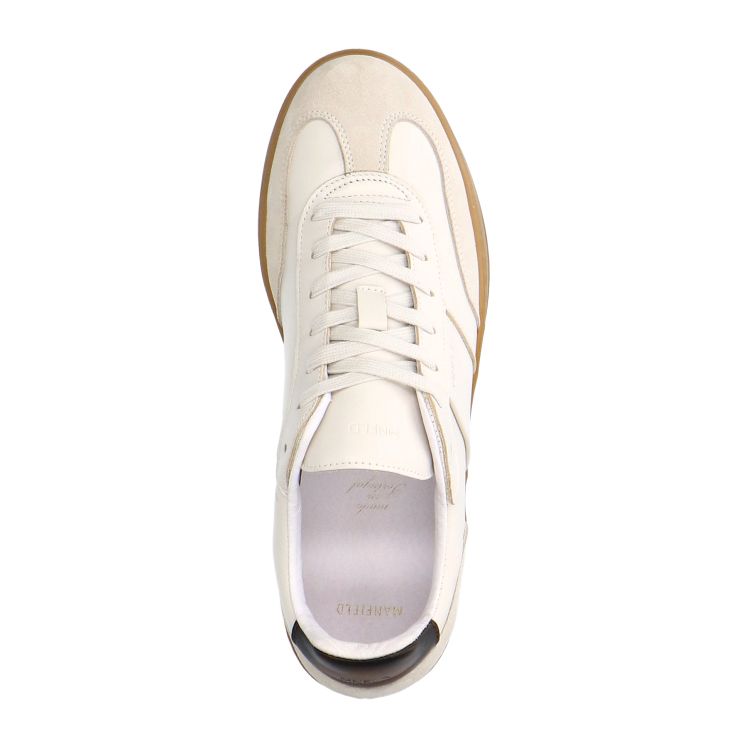 Off white leren sneakers met suède details
