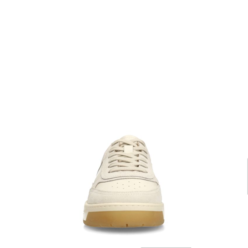 Off white leren sneakers met suède details