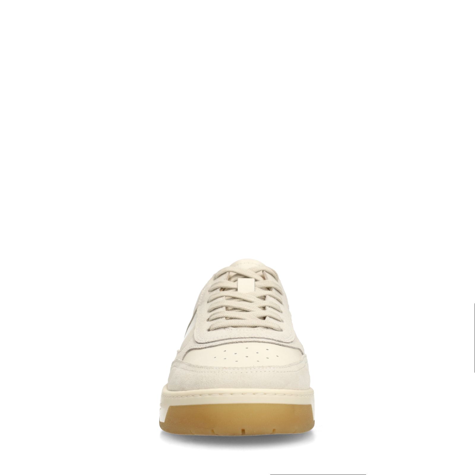Offwhite Ledersneaker mit Veloursleder-Details
