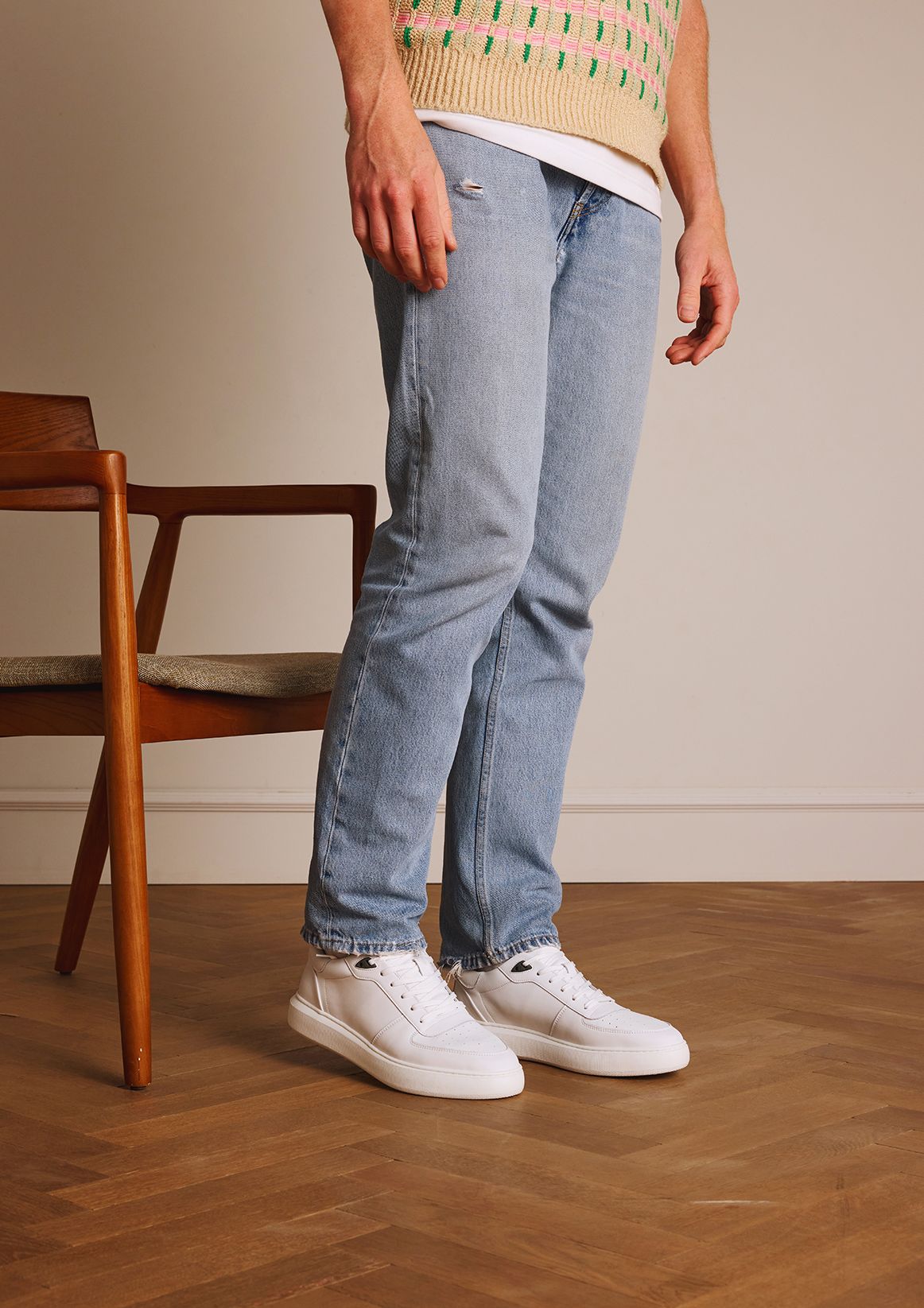 Witte leren sneakers