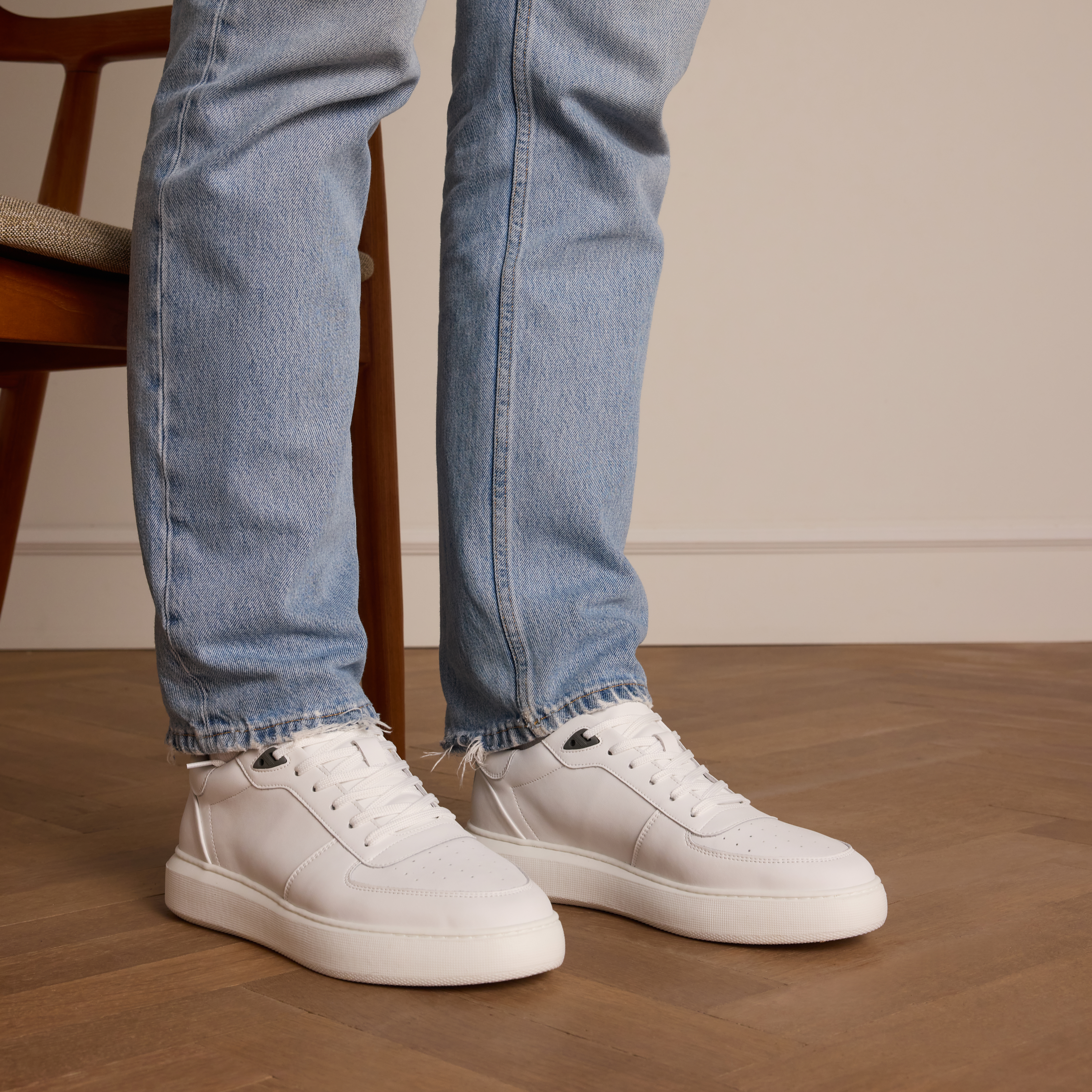 witte leren schoenen